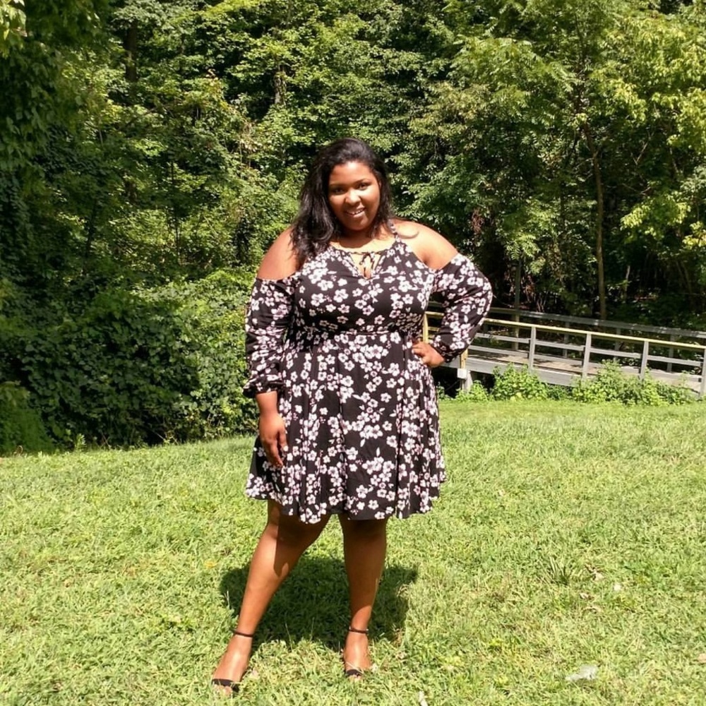Torrid floral cold shoulder dress